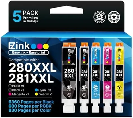 E-Z Ink Compatible Tr8620a Ink Cartridge for Canon 280 281 Ink Cartridges | For Review: Tested and Rated