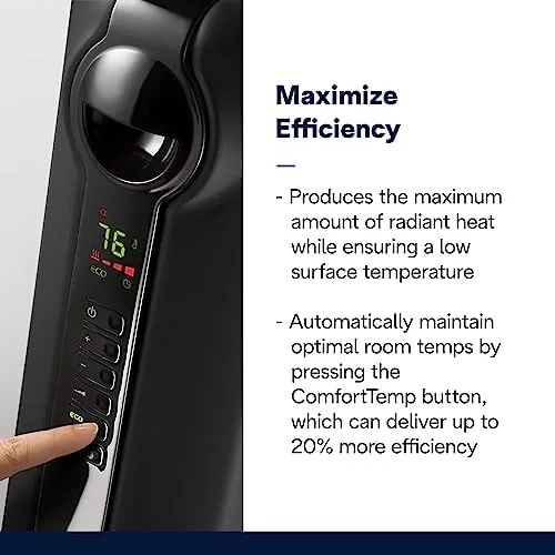 A thermometer in the middle of a room warmed by the ComfortTemp heater