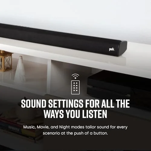 A living room setup with the Signa S2 and its subwoofer in a corner