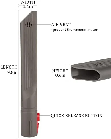 Crevice tool cleaning along a baseboard gap