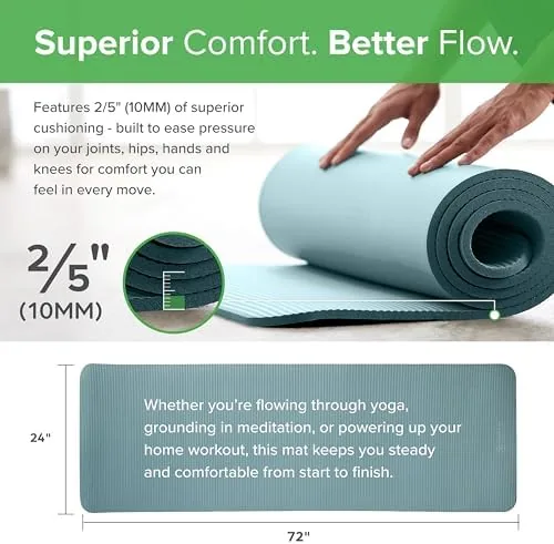 Detail shot of the Gaiam Thick Yoga Mat, Exercise & Fitness Mat with Easy-Cinch features