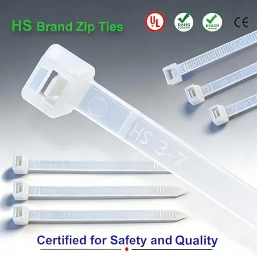 Another view of the HS 1000 Pack Mini Zip Ties Clear Plastic Ties 4