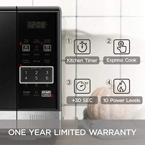 Three BLACK+DECKER microwave sizes compared side by side