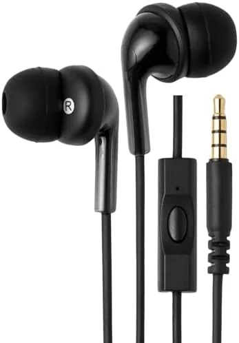 Overview of the Amazon Basics Wired Earbuds with Microphone, In-Ear Headphones, 3.5mm Jack