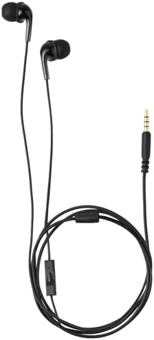 The Amazon Basics Wired Earbuds with Microphone, In-Ear Headphones, 3.5mm Jack in real use