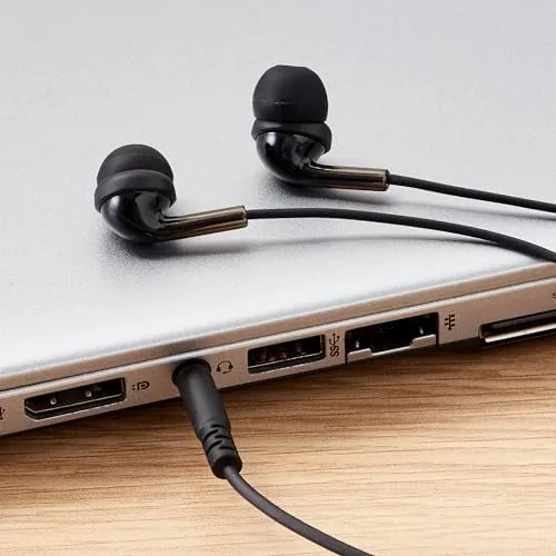 The Amazon Basics Wired Earbuds with Microphone, In-Ear Headphones, 3.5mm Jack compared in context