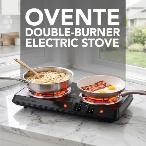Testing the OVENTE Electric Double Burner, 1700W Coil Hot Plate, Black BGC102B over two weeks