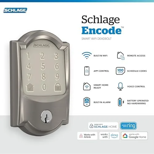 Touchscreen keypad on the Schlage Encode Century deadbolt