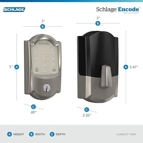 Schlage Home app showing lock status and access codes on a phone