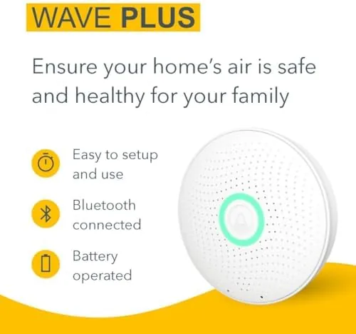 Another view of the Airthings 2930 Wave Plus - Radon & Air Quality Monitor