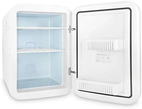 Interior of the Cooluli fridge showing the removable shelf and capacity
