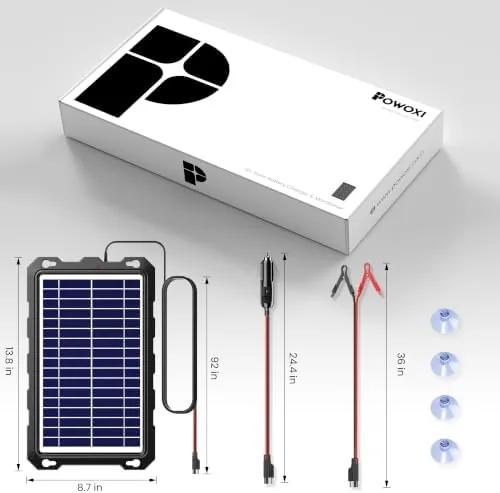 Testing the POWOXI 7.5W 12V Solar Battery Charger Trickle Maintainer Kit for over two weeks