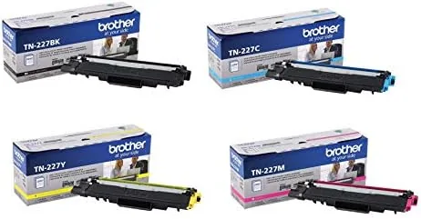 Brother TN227 4 High Yield Color Toner Set (BK/C/M/Y) (1) TN227BK, (1) TN227C, (1) Review: Tested and Rated