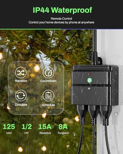 The BN-LINK Outdoor Smart Wi-Fi Plug,Heavy Duty 3 Grounded Outlet Timer,2.4GHz in real use