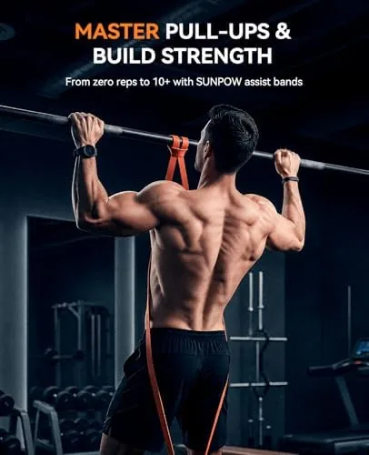 Close look at the SUNPOW Pull Up Assistance Bands, Set of 5 Heavy Duty build quality