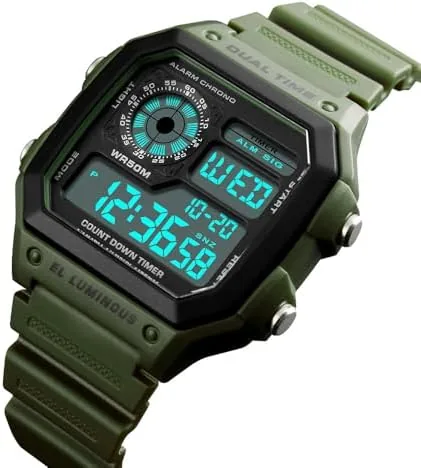 Close look at the PASOY Men's Digital Sport Watch Waterproof Dual Time Stopwatch Countdown build quality
