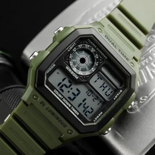 The PASOY Men's Digital Sport Watch Waterproof Dual Time Stopwatch Countdown in real use