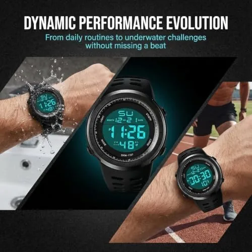 Close look at the LYMFHCH Men's Digital Watch, Sports Waterproof Military Watches for Men build quality