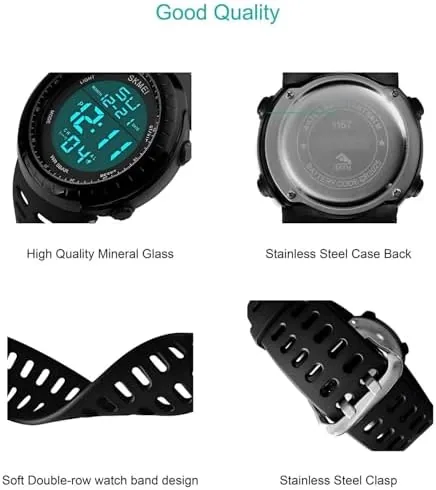 Another view of the LYMFHCH Men's Digital Watch, Sports Waterproof Military Watches for Men