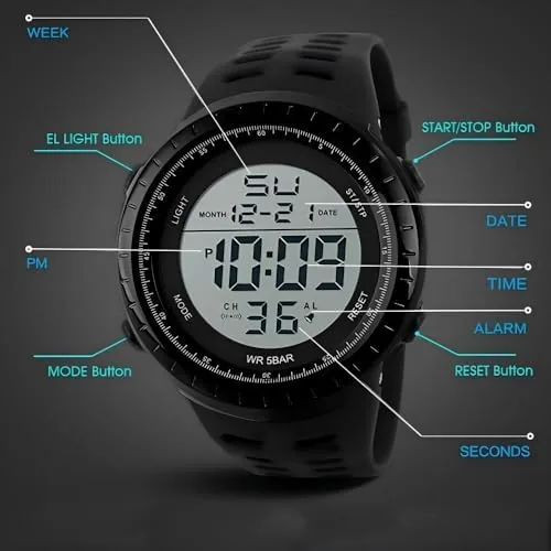 The LYMFHCH Men's Digital Watch, Sports Waterproof Military Watches for Men compared in context