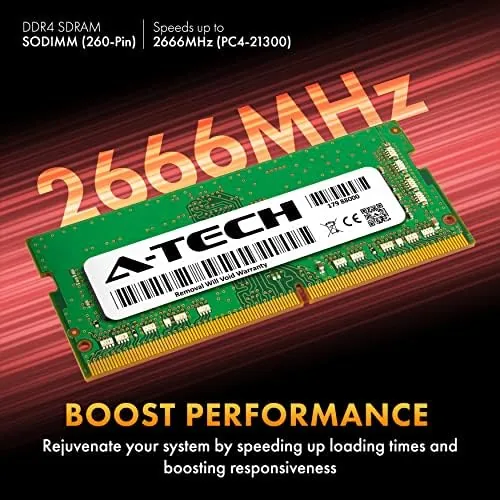 The memory stick installed in the SO-DIMM slot of a laptop