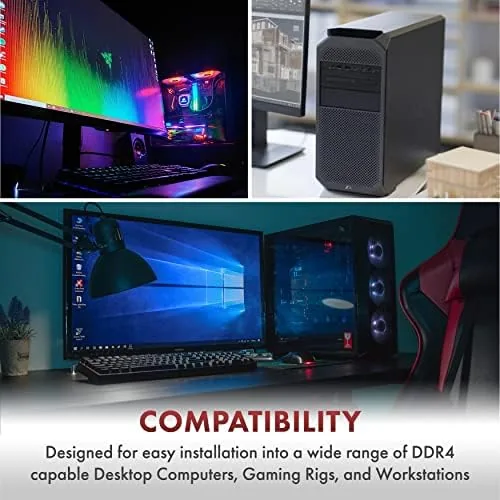 A desktop computer running games and applications with the memory installed