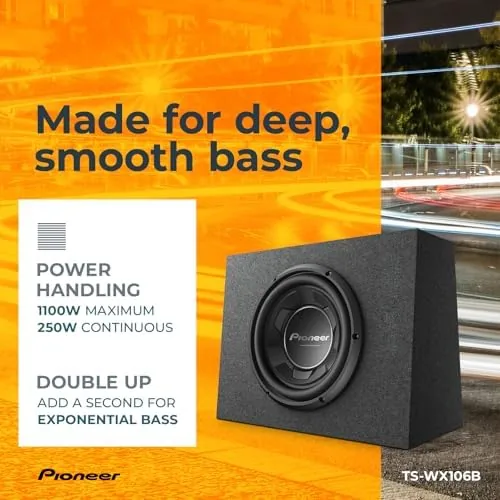 The PIONEER TS-WX106B Pre-Loaded 10" Subwoofer with Enclosure 1100W Max | in real use