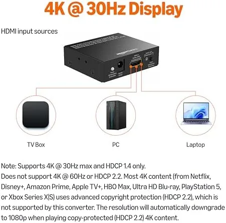 Close look at the Amazon Basics 4K @30Hz HDMI to HDMI and Audio Extractor build quality