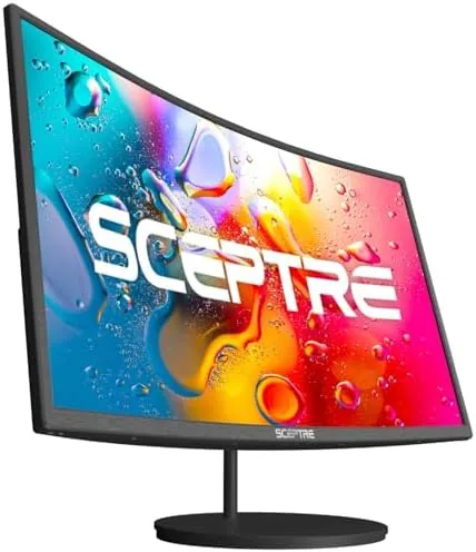 Open port panel on the Sceptre monitor showing HDMI and VGA inputs