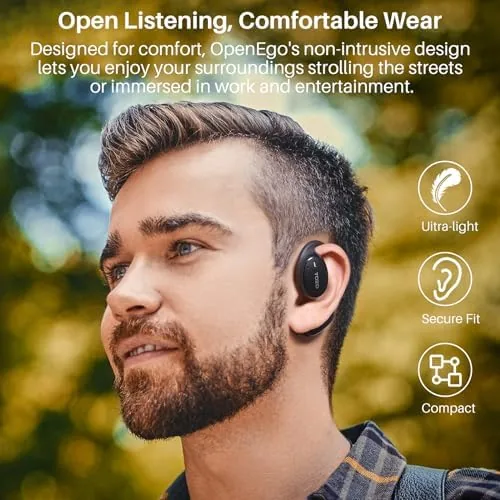 Another view of the TOZO OpenEgo Open Ear Earbuds 80H Bluetooth 5.3 Headphones Sport