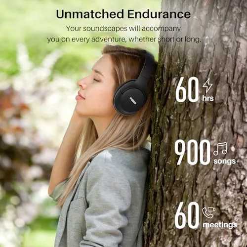 Another view of the TOZO Hybrid Active Noise Cancelling Headphones, Hi Res Audio |