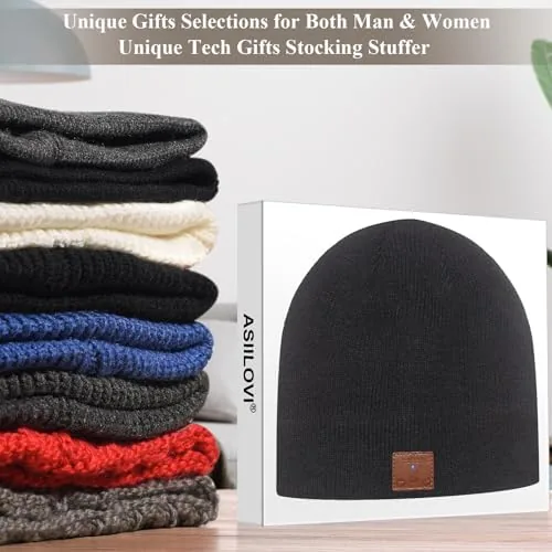 Another view of the Bluetooth Beanie, Double-Layer Wool Lining Bluetooth Hat Beanie for Men/Women/Teens/Family