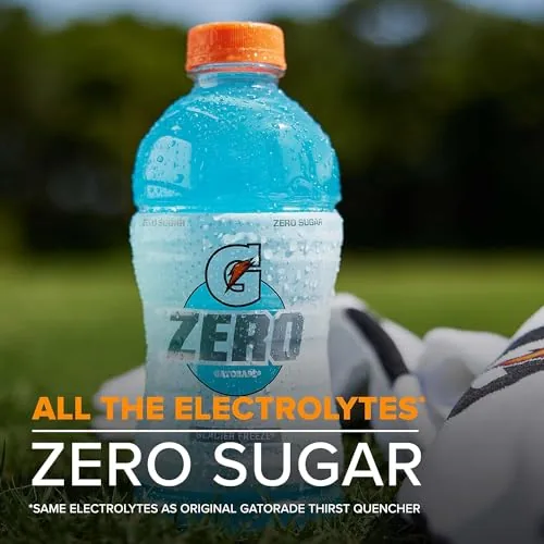 Two bottles of the sports drink arranged with a measuring note