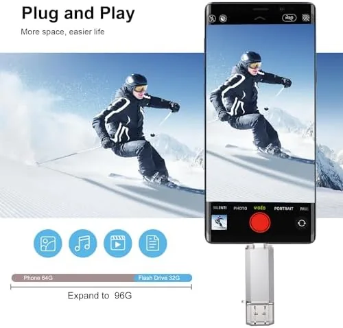 The RAOYI 32GB USB C Flash Drive, 2 in 1 USB in real use