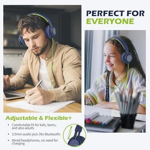 Close look at the Wired Headphones with Mic for School Kids Boys Girls Teen build quality