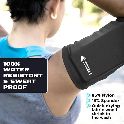 The arm band compared with a running belt and a smaller generic band