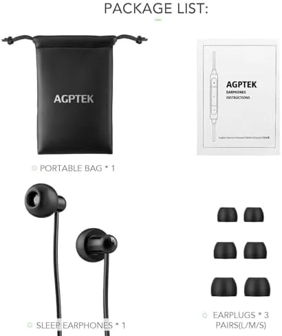 Testing the AGPTEK Sleep Earbuds, in-Ear Earphones for Sleeping with 3 Sizes over two weeks