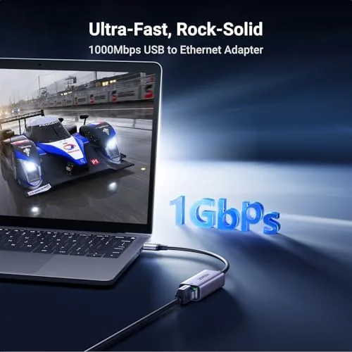 Close look at the UGREEN USB to Ethernet Adapter, Plug and Play 1Gbps Aluminium build quality