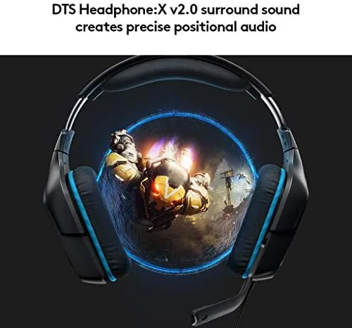 The Logitech G432 headset with the microphone flipped up to mute