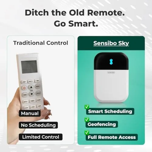 Another view of the Sensibo Sky, Smart Wireless Air Conditioner Controller. Quick & Easy