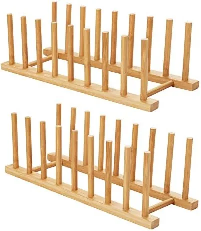 HBlife 2-Piece Bamboo Dish Rack Review: Keep Dry Storage That Tames Deep Cabinets