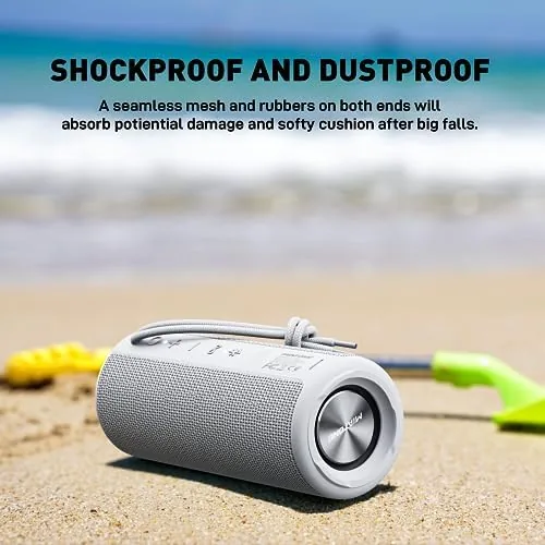 The MIATONE Boombox Portable Bluetooth Speaker Wireless Outdoor Waterproof Speaker - Grey in real use