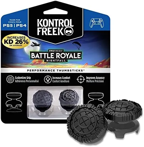 The KontrolFreek Nightfall thumbsticks out of the box beside the controller