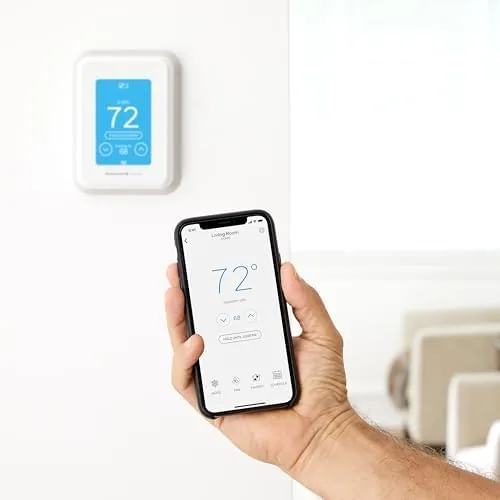 Another view of the Honeywell Home T9 WIFI Smart Thermostat, Smart Room Sensor Ready