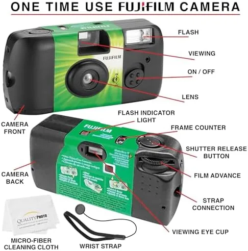 Close look at the Fujifilm QuickSnap Flash 400 Disposable 35mm Camera (1 Pack) Bonus build quality