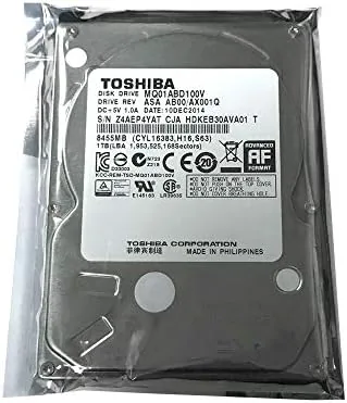 Detail shot of the Toshiba 1TB 5400RPM 8MB Cache SATA 3.0Gb/s 2.5 inch Notebook features