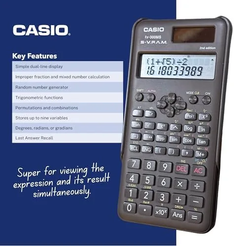 The Casio fx-300MS Plus 2nd Ed Scientific Calculator, 2-Line Display | in real use
