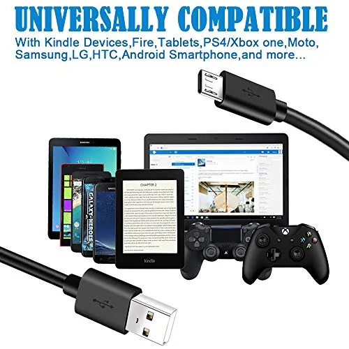 Close look at the Micro USB Cable,Fire Tablet Charger for Samsung Galaxy,Sony,Moto,TV Stick,Speaker,PS4 Charging build quality