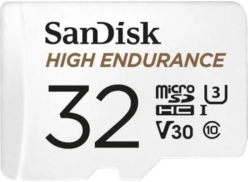 The SanDisk High Endurance card compared with a standard microSD card