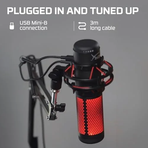 The polar pattern dial on the back of the HyperX QuadCast microphone